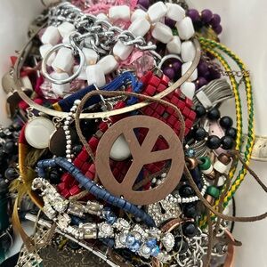 9lbs+ broken craft repair jewelry lot broken and tangled